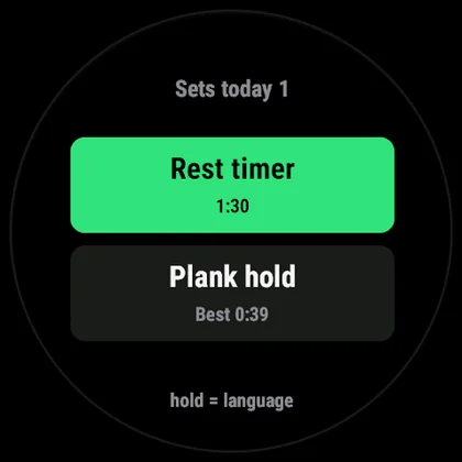 Gym Timer on a Garmin watch