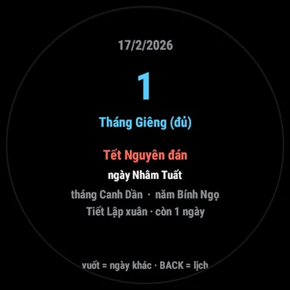 Lunar Calendar on a Garmin watch