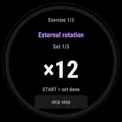 Shoulder Timer on a Garmin watch