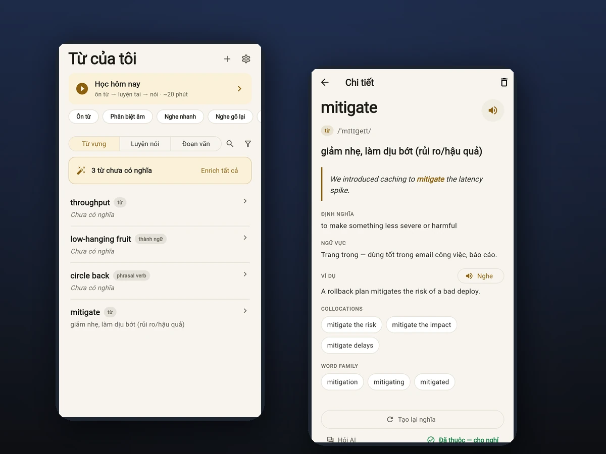 VocabLoop, the vocabulary app