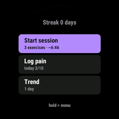 Shoulder Timer on a Garmin watch