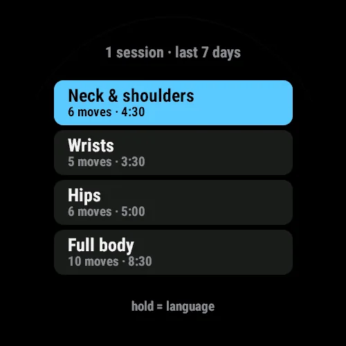 Stretch Studio on a Garmin watch